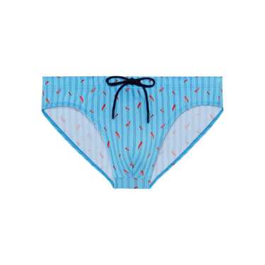 Espelette Swim Mini Briefs | Turquoise Print 402991-I0PF